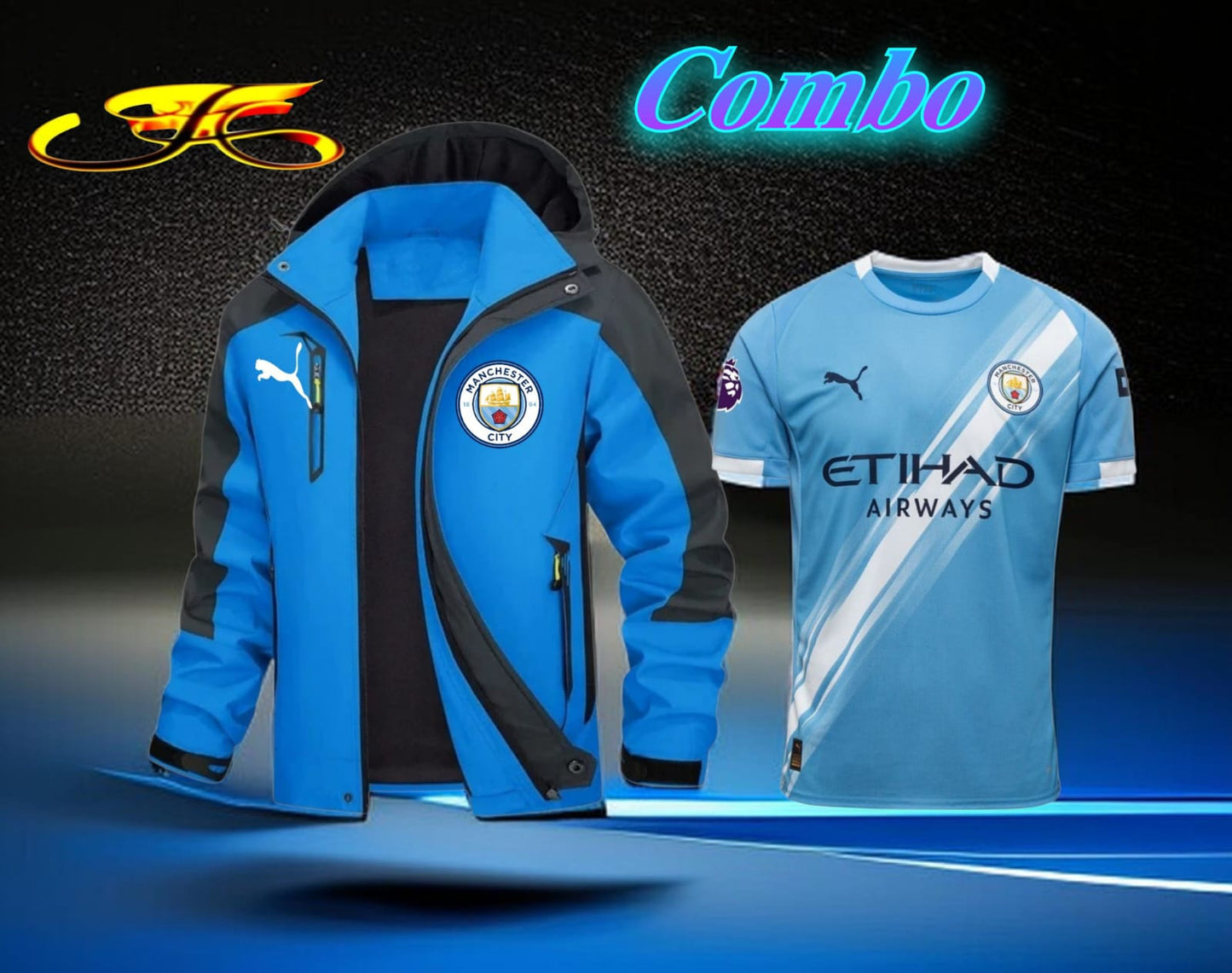 Man City T-shirt and Jacket combo