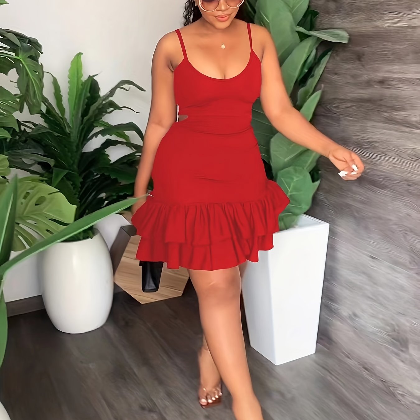 Layered Ruffle Hem Dress