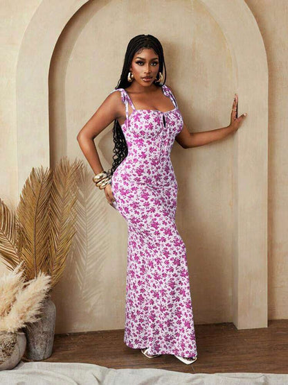 Floral-print bodycon dress