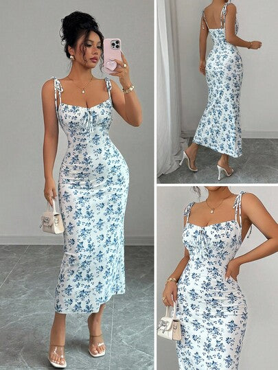 Floral print midi dress