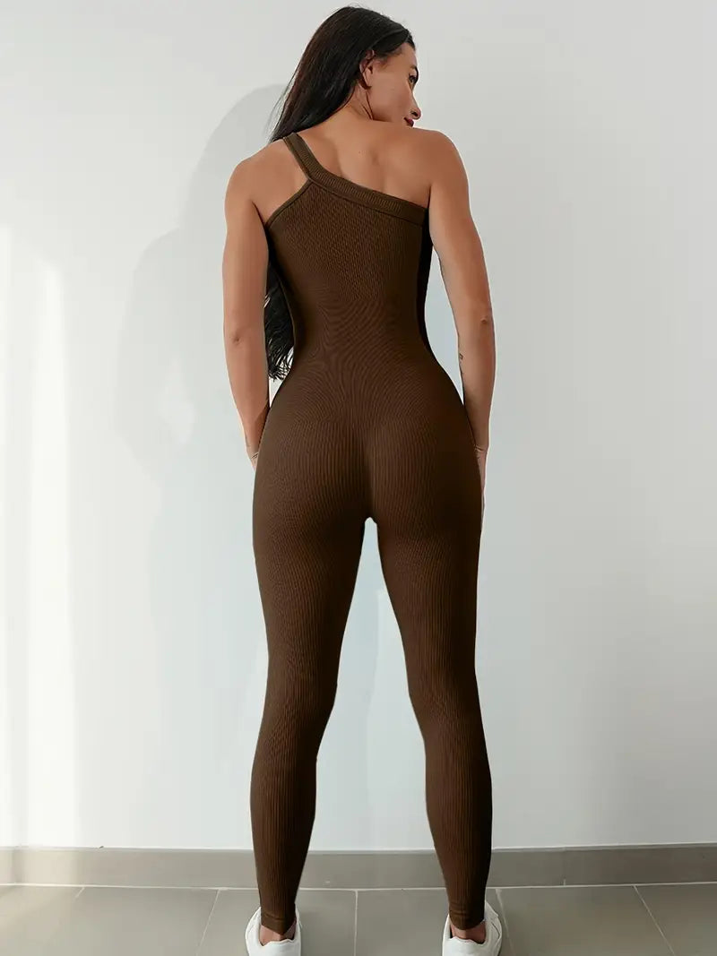 One-Shoulder Cutout Jumpsuit