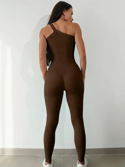 One-Shoulder Cutout Jumpsuit