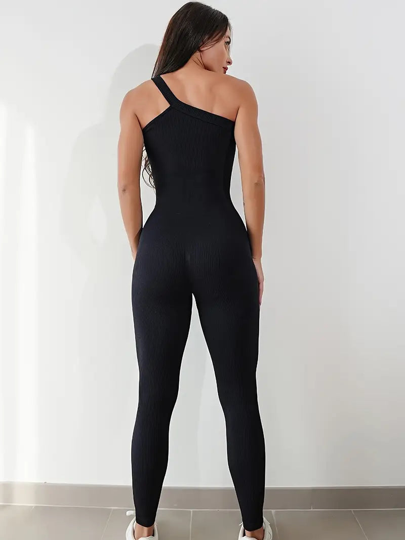 One-Shoulder Cutout Jumpsuit