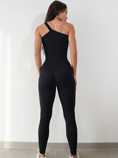 One-Shoulder Cutout Jumpsuit