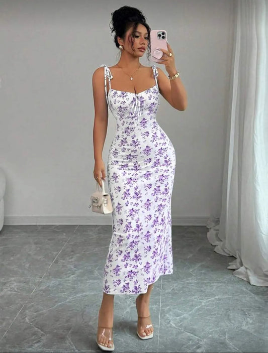 Floral print midi dress