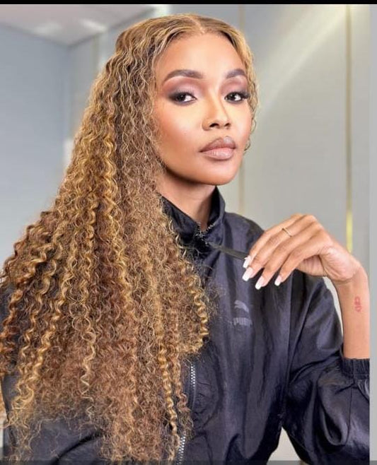 13X4 Piano Jerry curl frontal wig