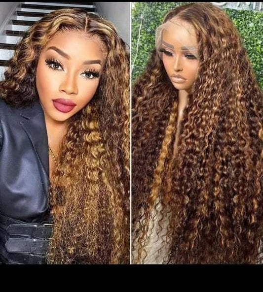 13X4 Piano deep wave frontal wig