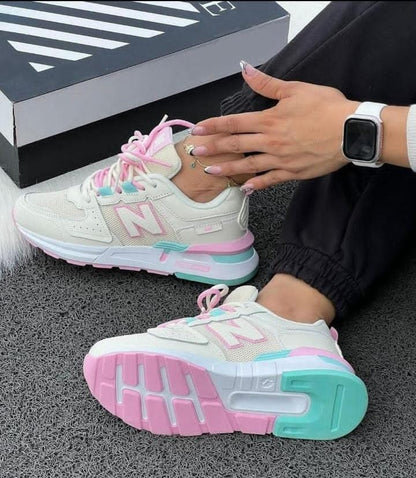 Velocity 999 Trainers- White with rose gold accents