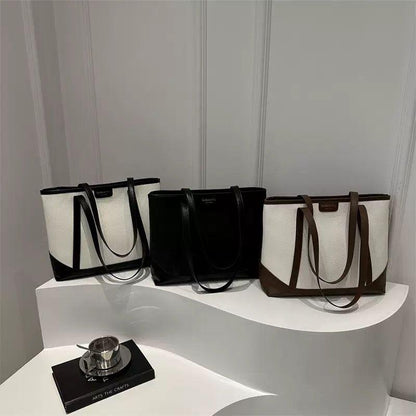 Ladies' two-toned tote bag