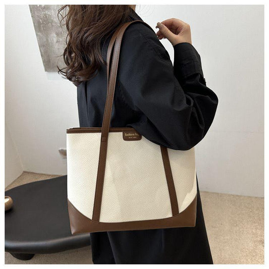 Ladies' two-toned tote bag