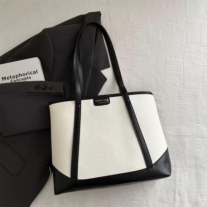 Ladies' two-toned tote bag