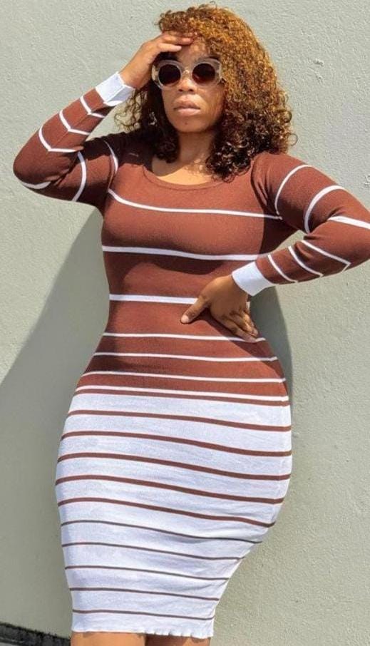Striped bodycon dress