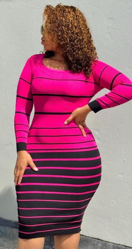 Striped bodycon dress