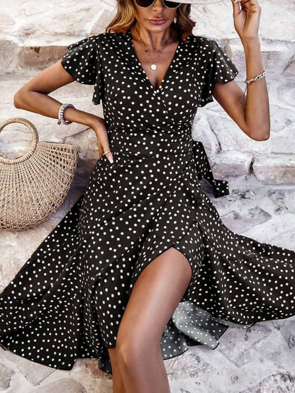'Polka Dot Wrap Dress