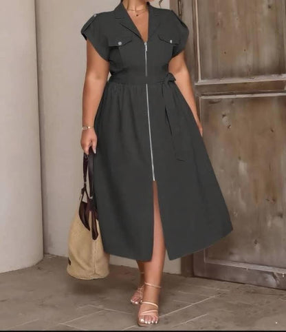 Plus size Safari Shirt Dress