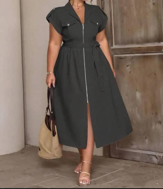 Plus size Safari Shirt Dress