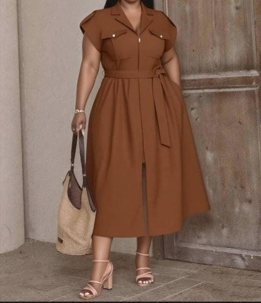 Plus size Safari Shirt Dress