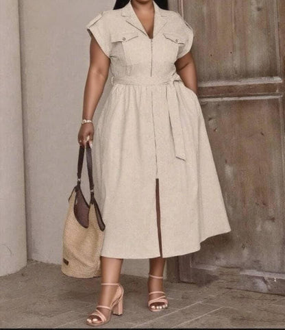 Plus size Safari Shirt Dress