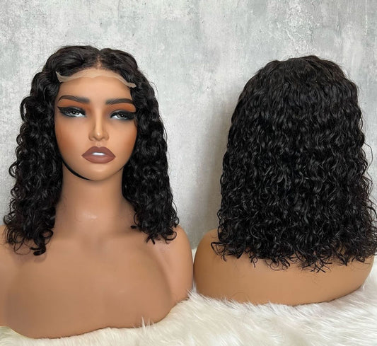 5X5 Glueless water wave closure wig