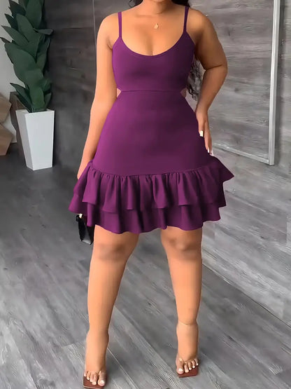 Layered Ruffle Hem Dress