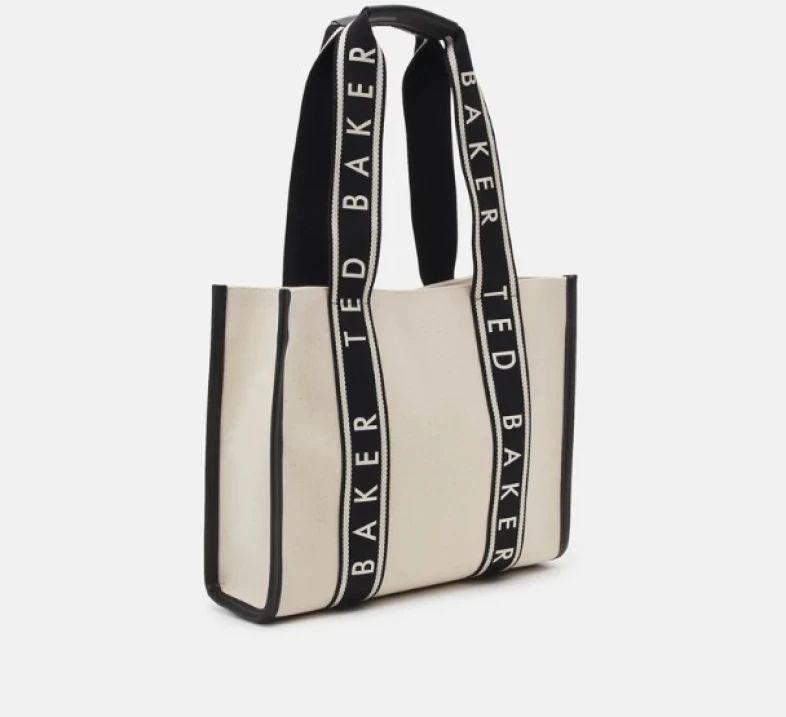 Georjia Branded Webbing Canvas Medium Tote Bag